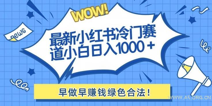 最新小红书冷门赛道日入1000+一部手机小白轻松-A5资源网